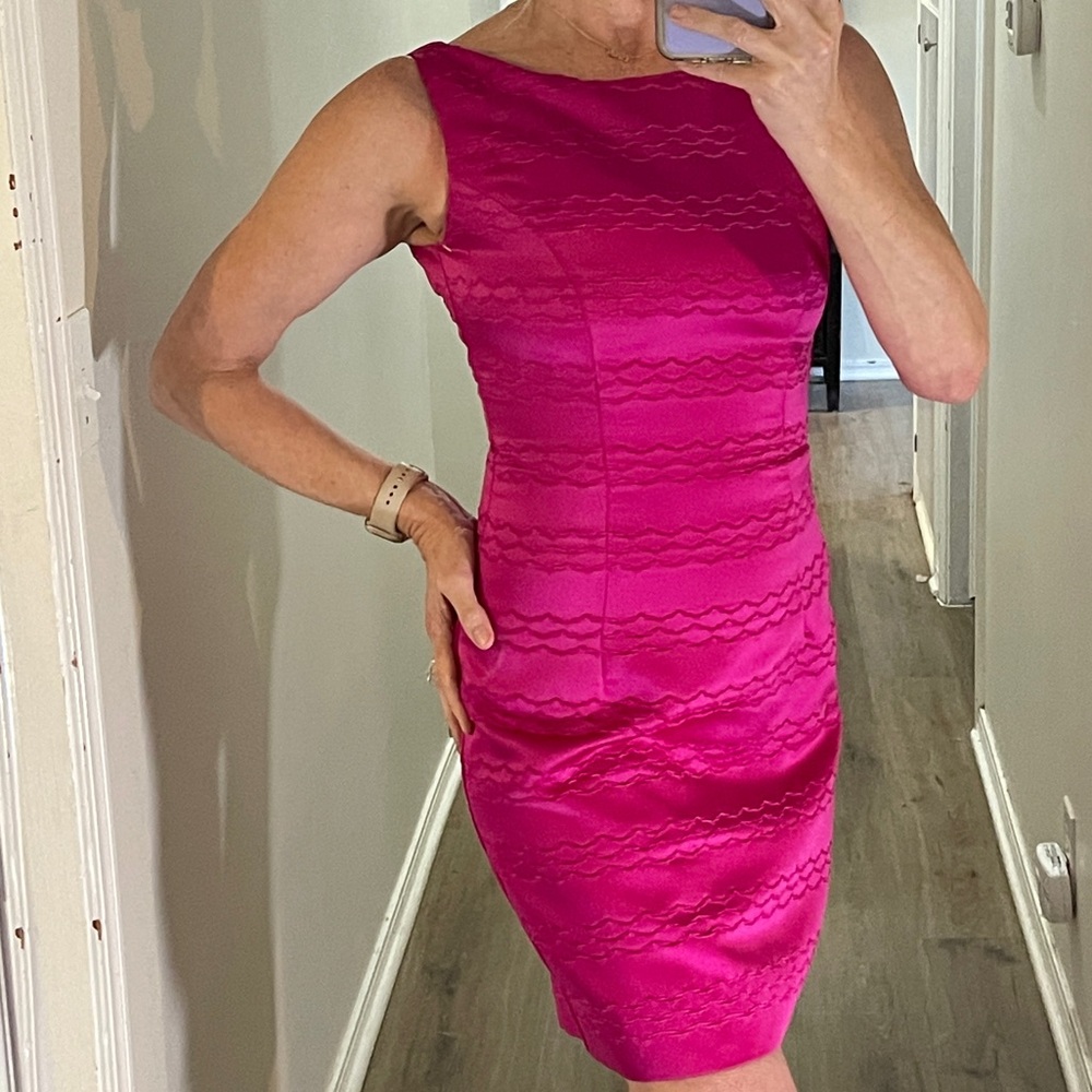Hot Pink sleeveless mini dress. Fitted and gorgeous!
